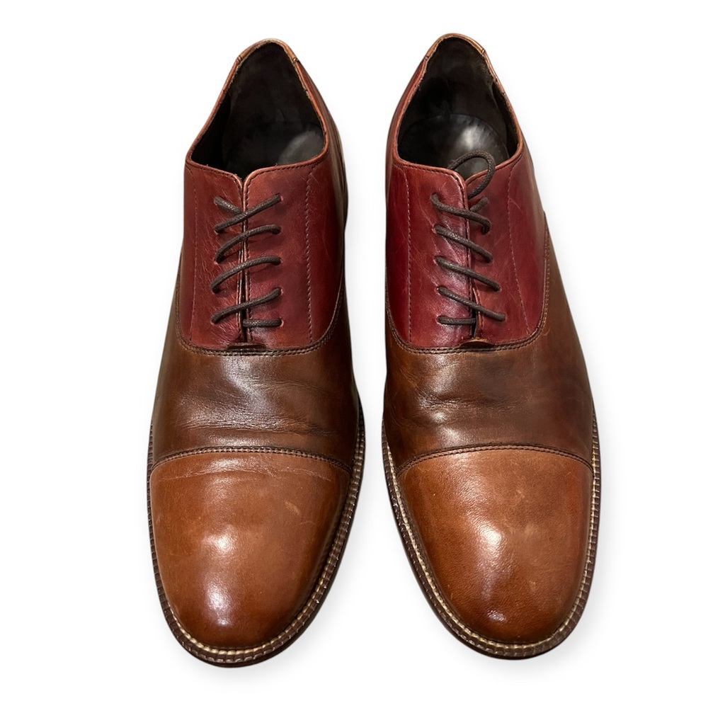 Cole Haan Oxfords Tan-Brown-Burgundy Leather Dress Shoe- Size 10.5
